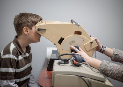 Pediatric services - school age child having vision screening